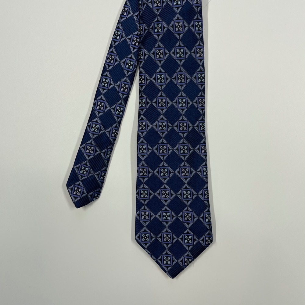 Nordstrom Blue Geometric Diamond Silk Necktie Mens One Size